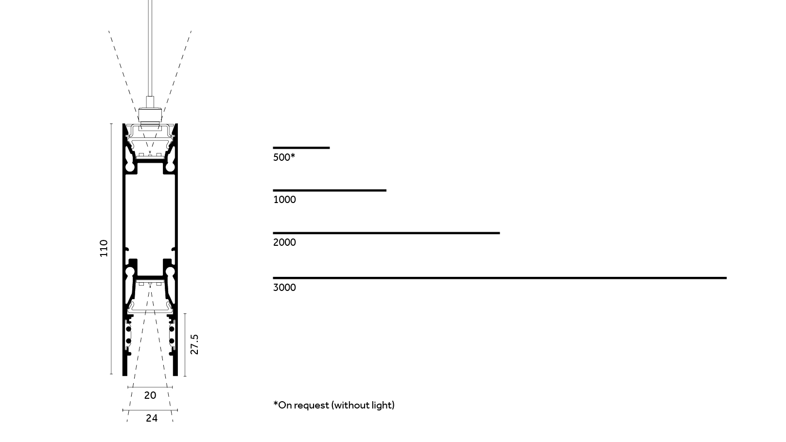 Traceline - Deep Pendant Direct/Indirect - Track 48V | Reggiani ...