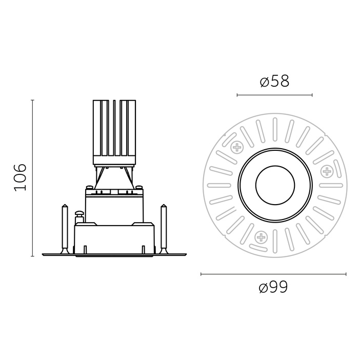 Mood Pro Fixed Round, Ø50mm - Trimless